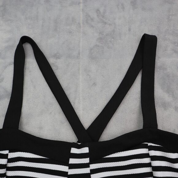 Jojo Collection Shirt Womens 3XL White Black Sleeveless Stripe Stretch Tank Top - Picture 8 of 16
